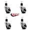 Service Caster 3'' Phenolic Swivel 1-7/8'' Expanding Stem Caster Set with Brake, 4PK SCC-EX20S314-PHS-TLB-178-4 - alternate 4